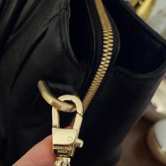 LOUIS QUATORZE Black Leather Satchel with Strap EUC - Picture 8 of 16